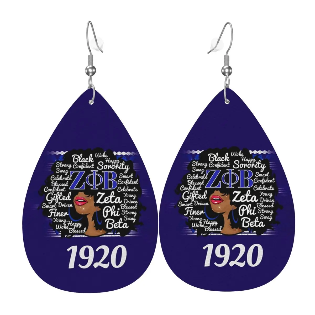 

Кожаные серьги Zeta Phi Beta Sorority на заказ для женщин, висячие серьги с греческой буквой 1920, ювелирные аксессуары