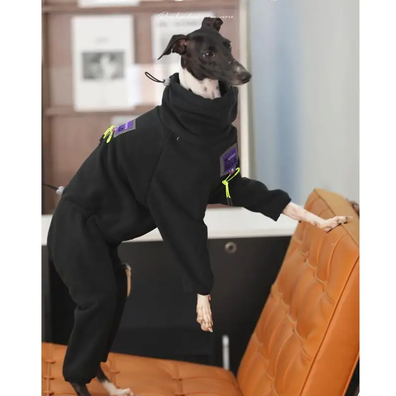 Fashion Italian Greyhound Clothes Black Stretch Soft Whippet 4-legged Outing Dog Clothes Greyhound Warm Clothes in Winter