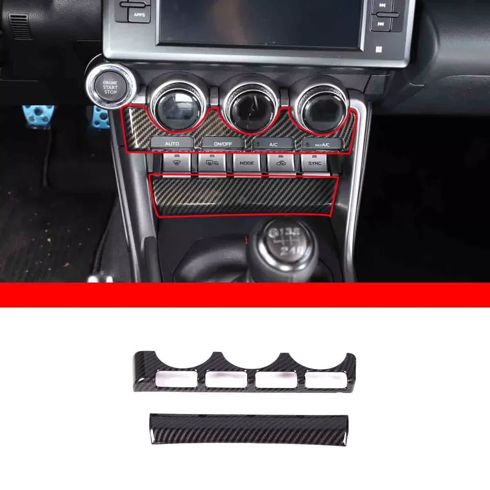 Carbon fiber Style Air Conditioner Switch Panel Trim Bezel For Subaru BRZ 2022