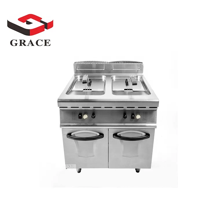 40 Liter Commercial Restaurant Kitchen Equipment Fast Food French Fries/Chicken/Churros Frying Machine Gas Deep Fryer