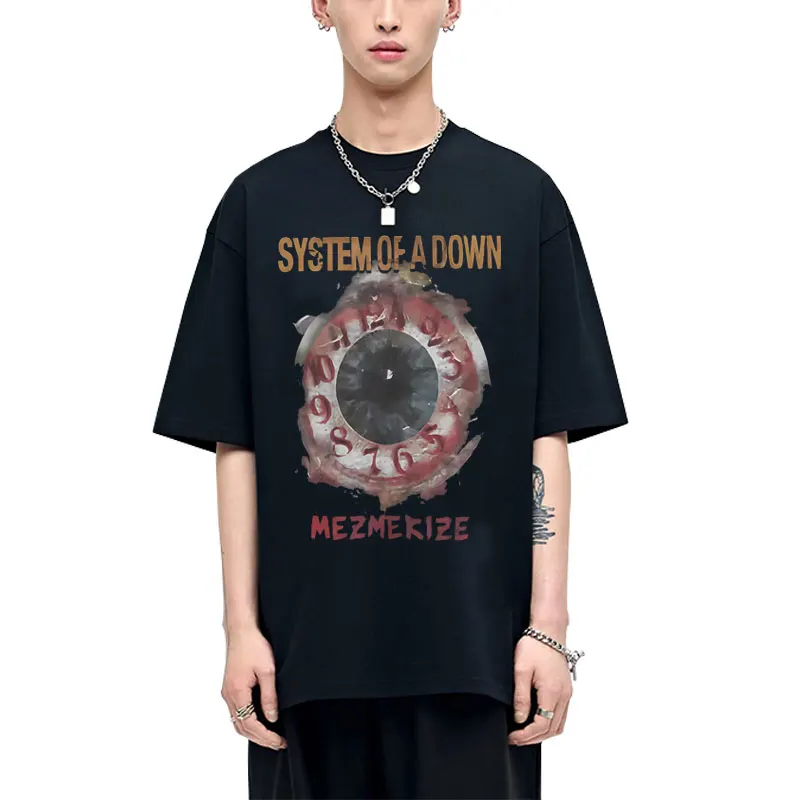 

System of A Down Mezmerize Album Graphic T-shirts Men Women Gothic Rock Oversized T-shirt Men's 90s Alternative Metal T Shirts