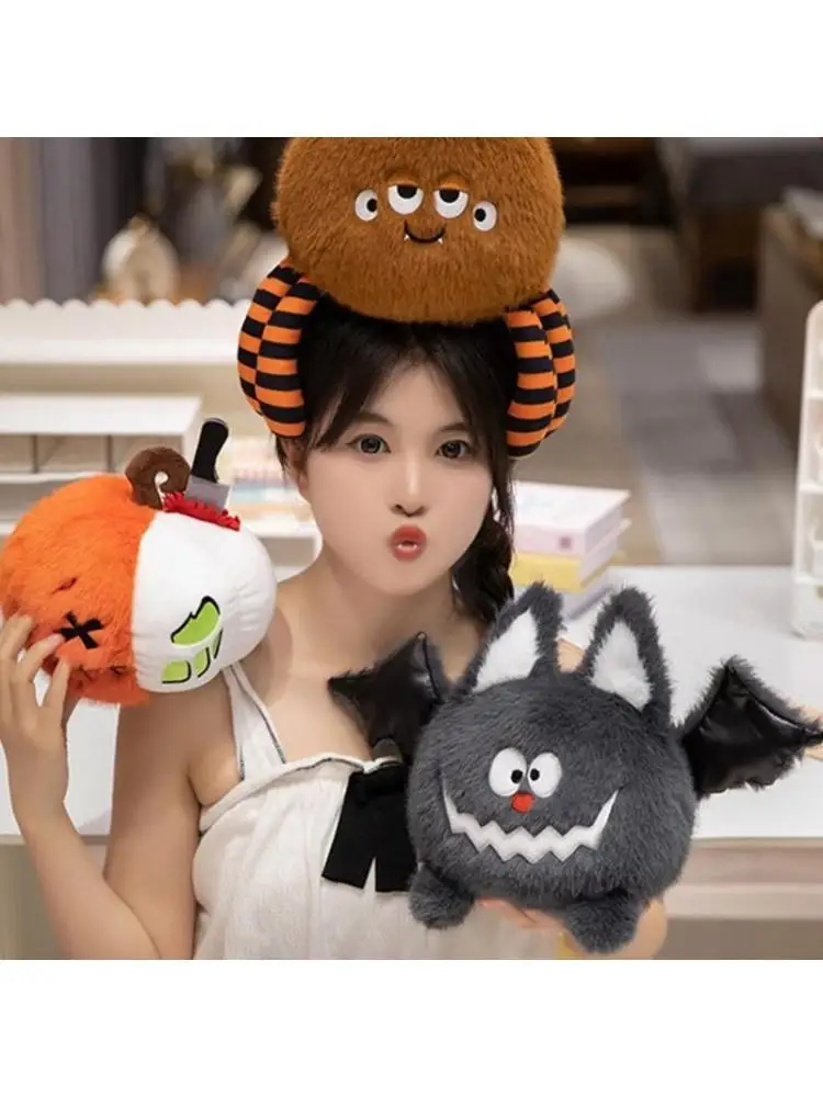 

U13F Прекрасные плюшевые игрушки в виде тыквы, мягкая игрушка на Хэллоуин, мягкие плюшевые игрушки-пауки, праздничное украшение,