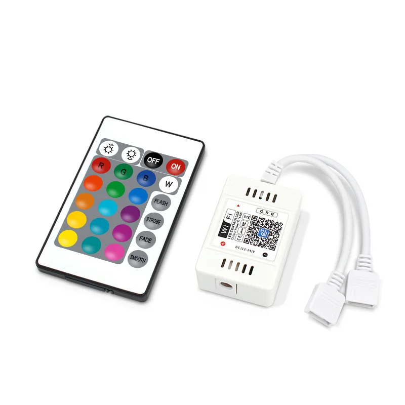 

Беспроводной контроллер 2,4G WiFiRGB, контроллер музыкальной световой ленты, 24 клавиши, светодиодный контроллер музыкальной ленты RGB