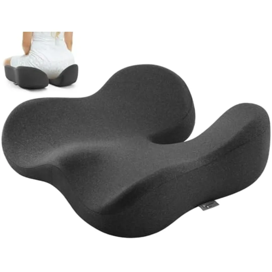 Seat Cushion for Tailbone and Sciatica Pain Relief Certified and Ergonomist-Designed Tapered Front Edge Reduces Thigh Pressure