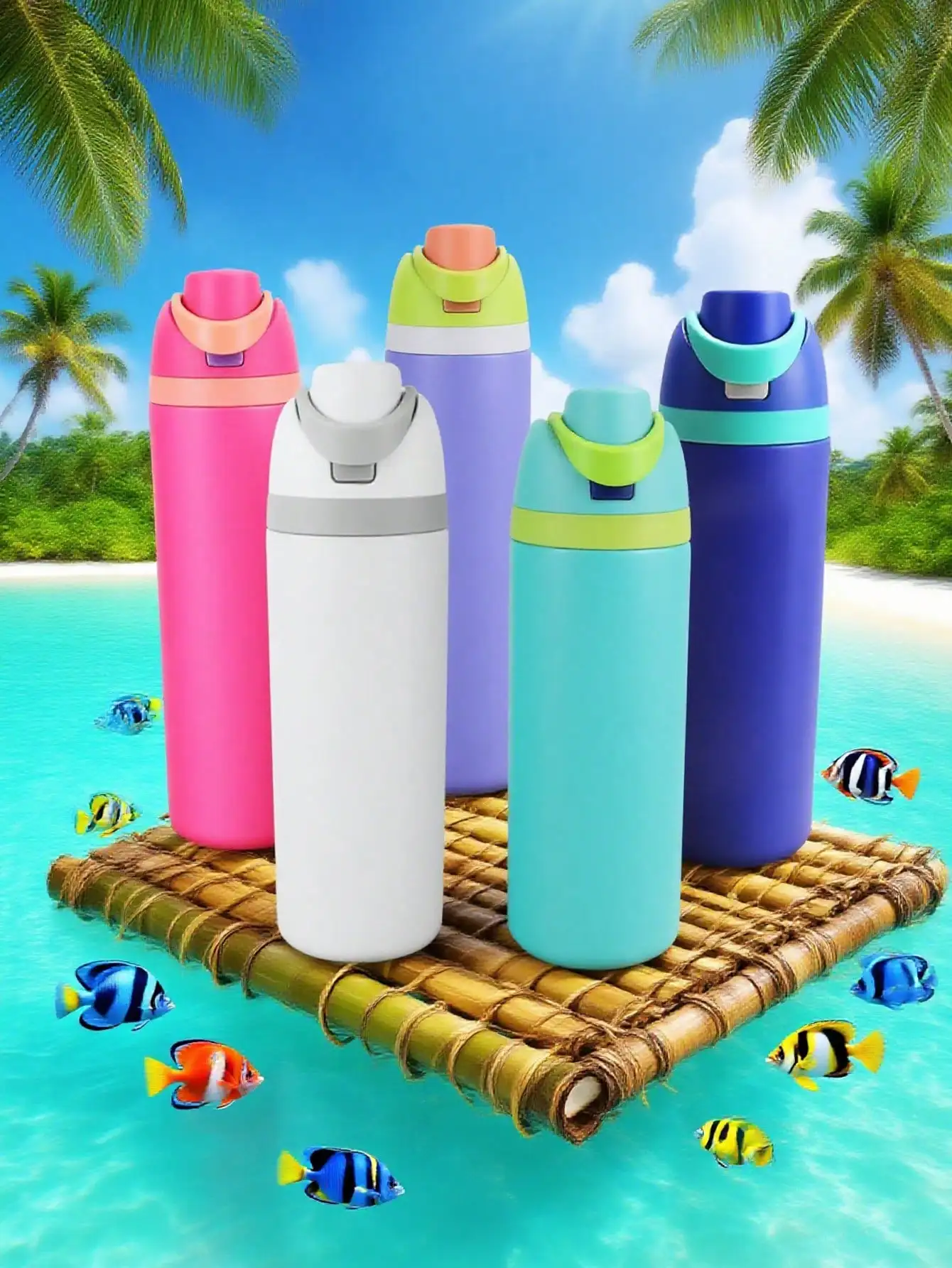 Botella de agua deportiva con aislamiento de doble pared de gran capacidad, vaso con bloqueo de temperatura de larga duración para viajes físicos al aire libre