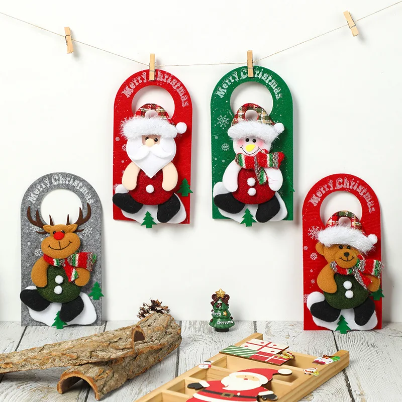 

New Christmas Decorations Non-woven Cartoon House Number Christmas Door Pendant Hotel Shopping Mall Window Decoration