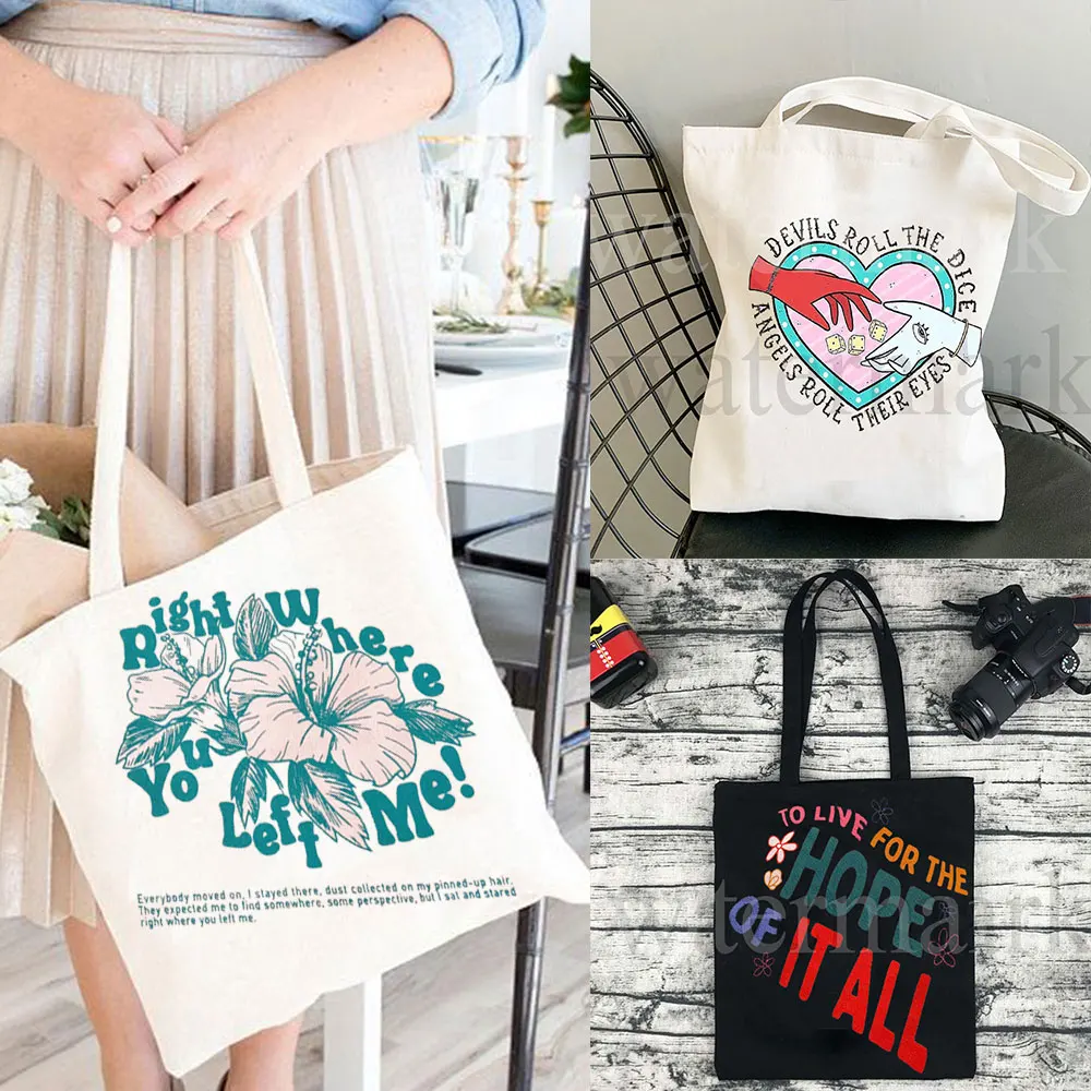 

Taylor's Version ALL TOO WELL Taylor Fans Harajuku Tote Bag Shopping Bag big Canvas Bag Large Bolsas Casual Floral Shopper