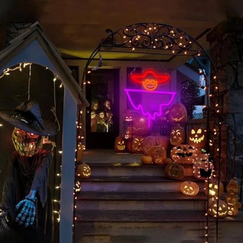 Halloween Ghost Neon Sign LED Dimmable Neon Light Signs Wall Decor For Beer Bar Club Bedroom Man Cave Halloween Party