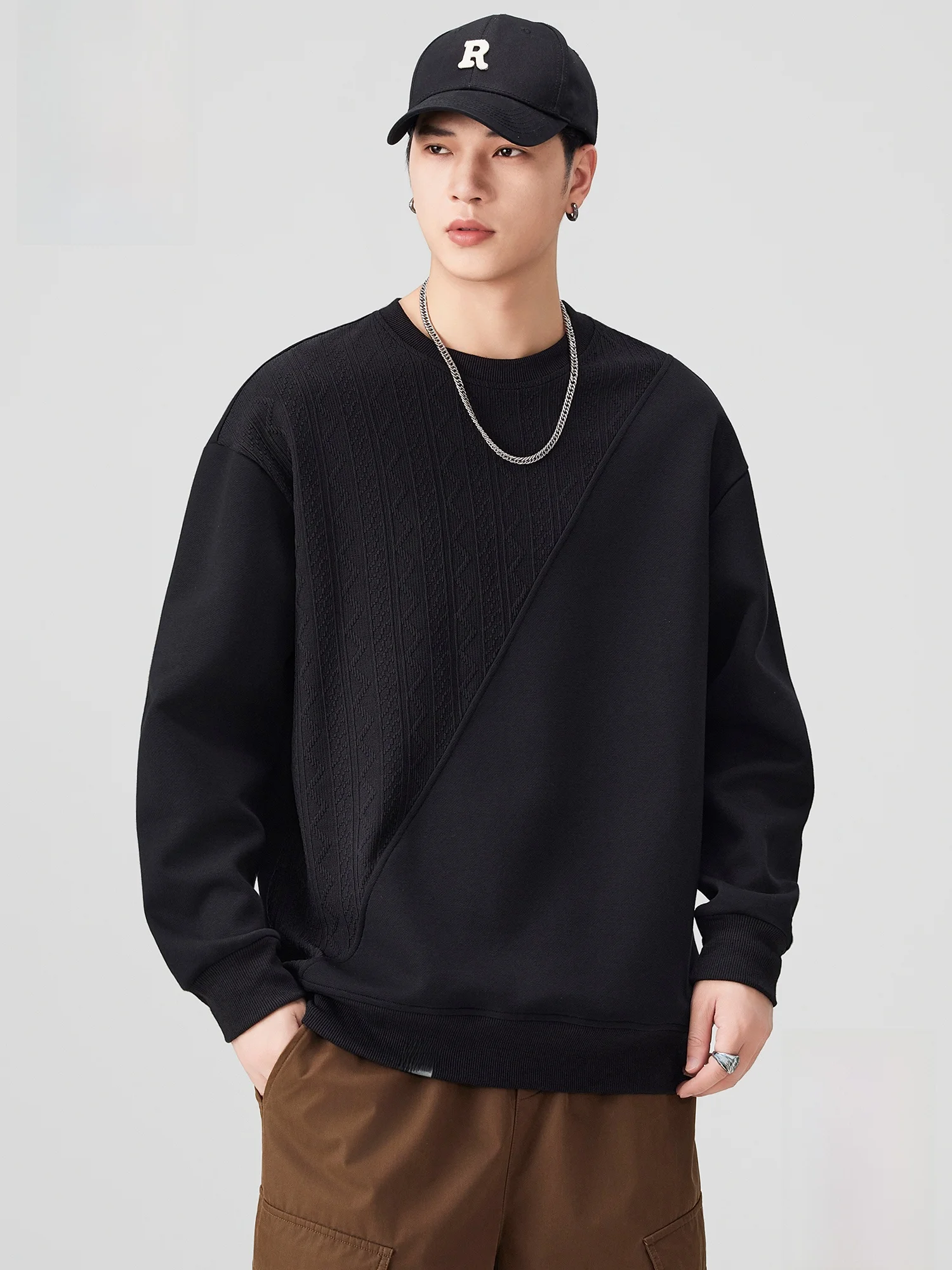 

Мужской свитшот Paul Frank Monkey American Decosition Splicing с круглым вырезом, свободный крой, повседневный, из смесовой ткани хлопка и полиэстера