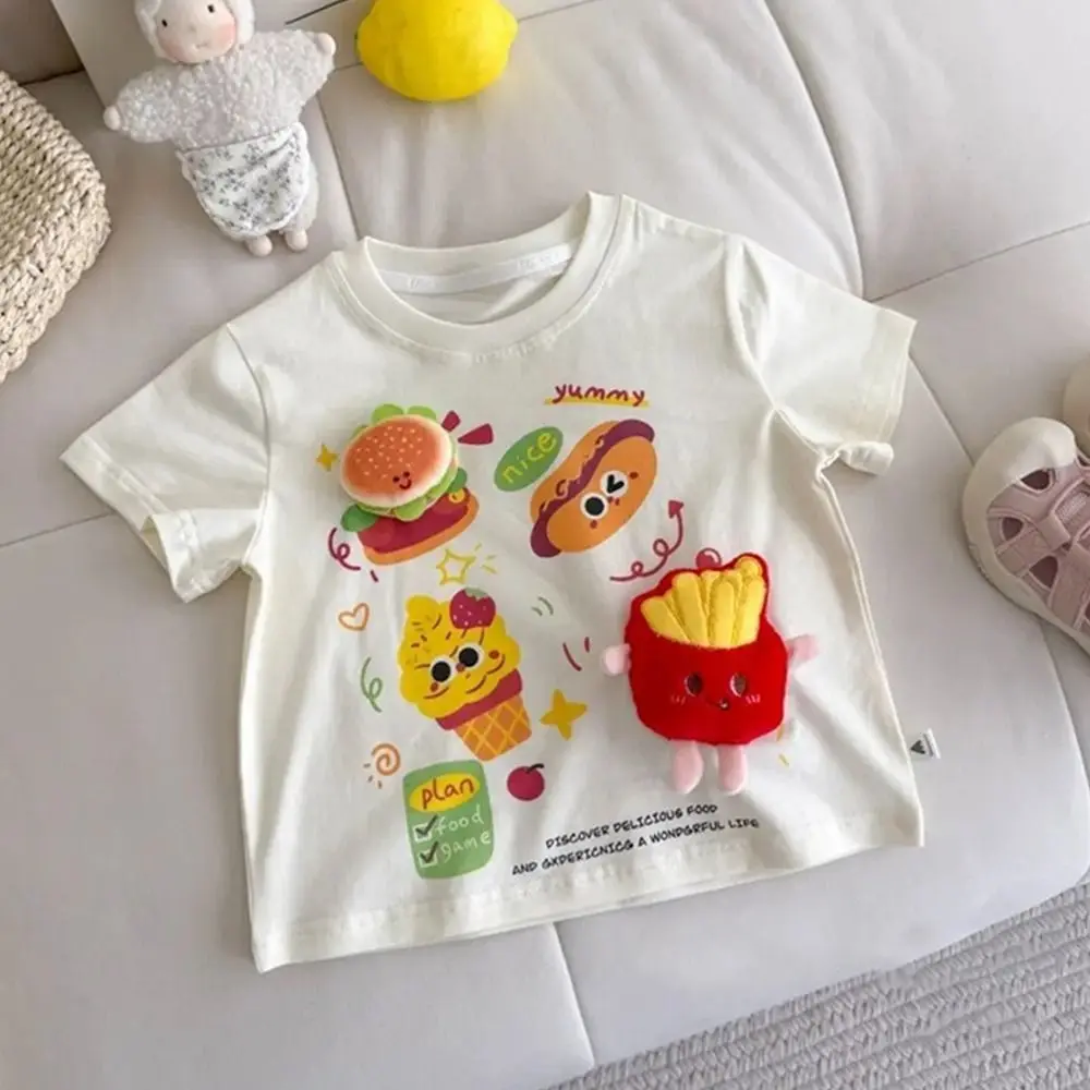 

Creative Children's Short Sleeves Pure Cotton Cartoon Printed Children's Tees Multiple Sizes Breathable Short Sleeve Tops
