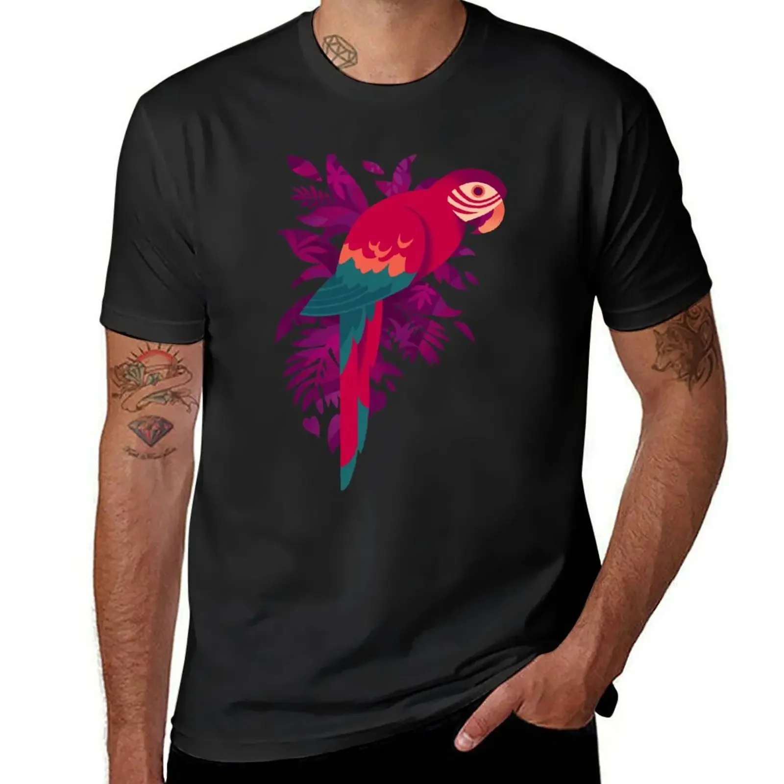 Macaw Silhouette T-Shirt cotton graphic tees graphics workout shirts for men