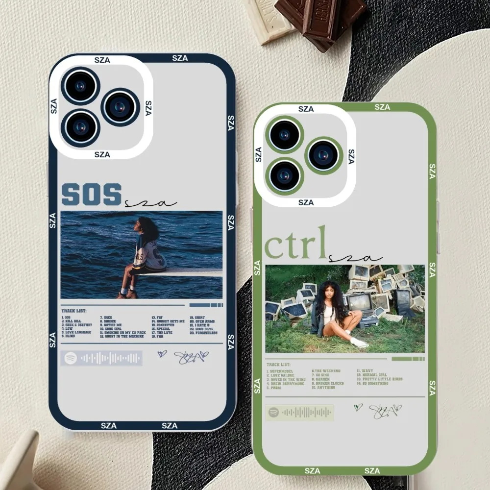 SZA SOS Albums Singer Phone Case For iPhone 11 12 Mini 13 14 15Pro Max Transparent Shell