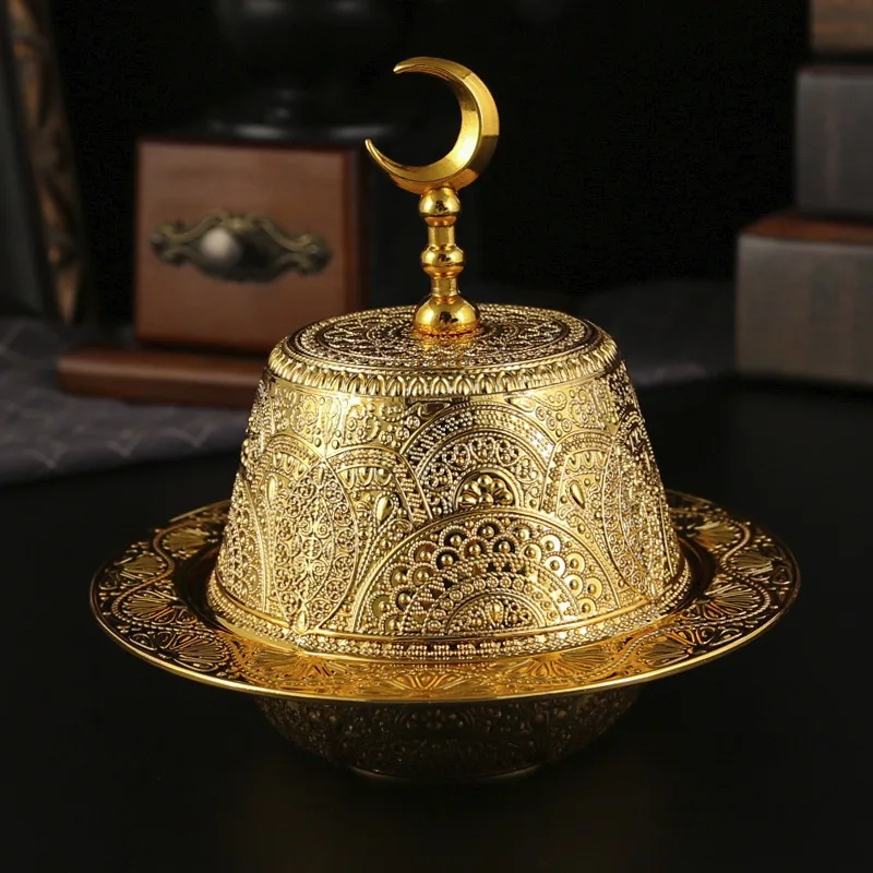 

Middle East Arab Metal Dim Sum Bowl Ice Cream Cup Dried Fruit Tray Dim Sum Storage Box Snack Bowl Table Decoration Festival Gift