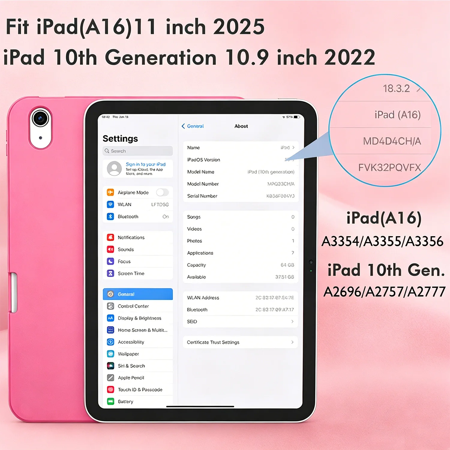 Hülle für iPad (A16)/10. Generation [11/10,9 Zoll 2025/2022], Dreifach Faltbarer Ständer Smart Cover mit Stifthalter & Soft-TPU-Rückseite, Auto Wake/Sl. Sleep-Funktion – Detail 6