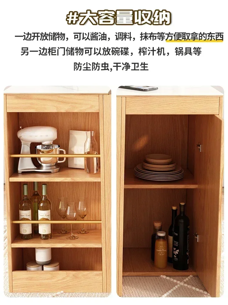 Table One-Piece Household Small Apartment Retractable Stone Plate Dining Table Multifunctional Folding Storage Bar Counter