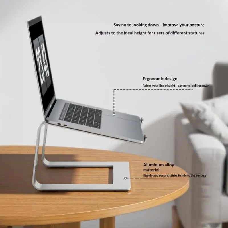 Height Adjustable Aluminum Laptop Stand Anti-Shake Desktop Riser Holder for 10-17 Inch Laptops Remote Work