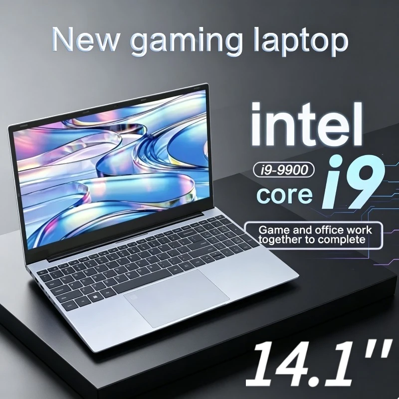 Portable Computer 14.1 Inch  Intel Core I9-9900 Windows 11 Pro Laptops 16GB RAM 1TB SSD Office Gamer Study Notebook Computer PC