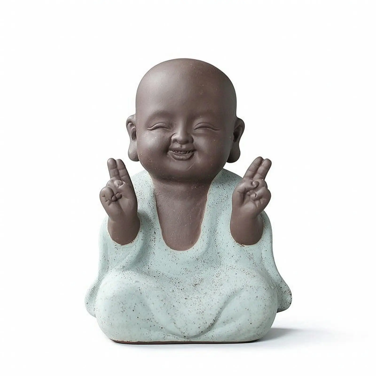 Seated Monk Figurine Compact Synthetic Resin Monk Statue Refined Workmanship