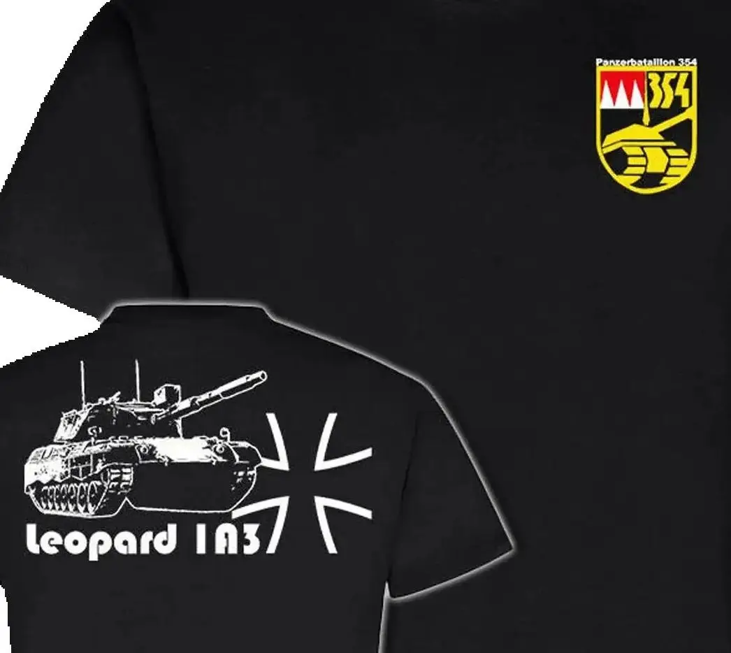 Bundeswehr Hammelburg 354 Panzer Battalion Crest Leopard 1A3 Tank T Shirt. 100% Cotton Casual T-shirts Loose Top Size S-3XL