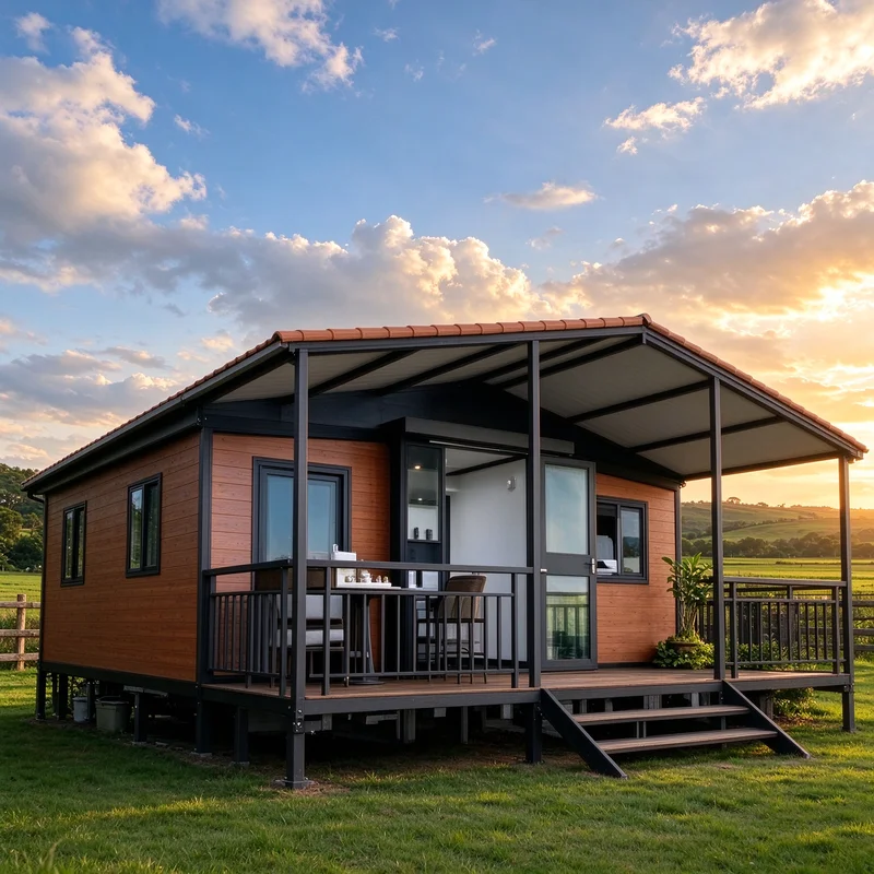 Living Modular House Insulated Sandwich Panel 20ft Detachable Assembly for Agricultural Field Staff Temporary Dwelling Cabin