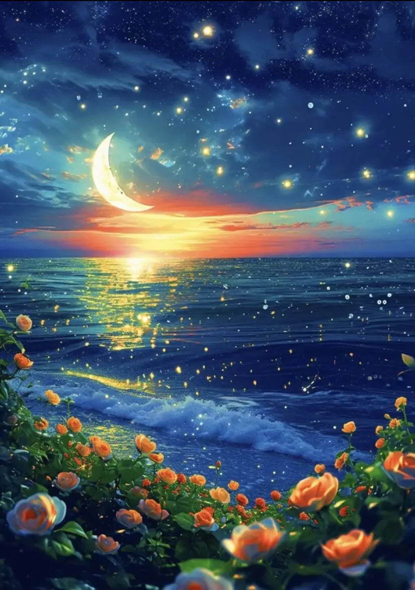 

9ct 60x80cm Starry Sea Cross Stitch Embroidery DIY Printed Kits Needlework Set Home Decor Crafts New