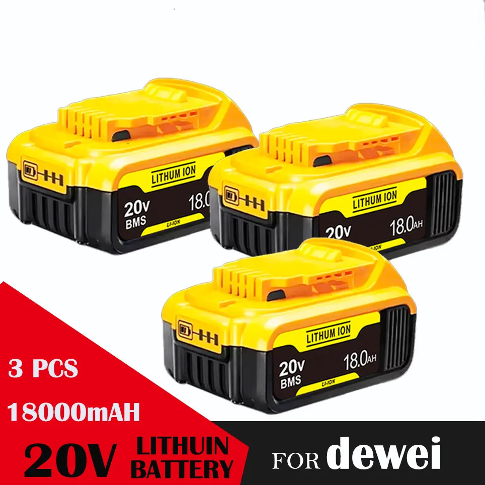 Voor DeWALT Originele Batterij 20 V 18.0Ah MAX FlexVolt voor DCB606 DCB205 DCB206 DCB209 DCB182 Power Tool met Lader 3 verkocht