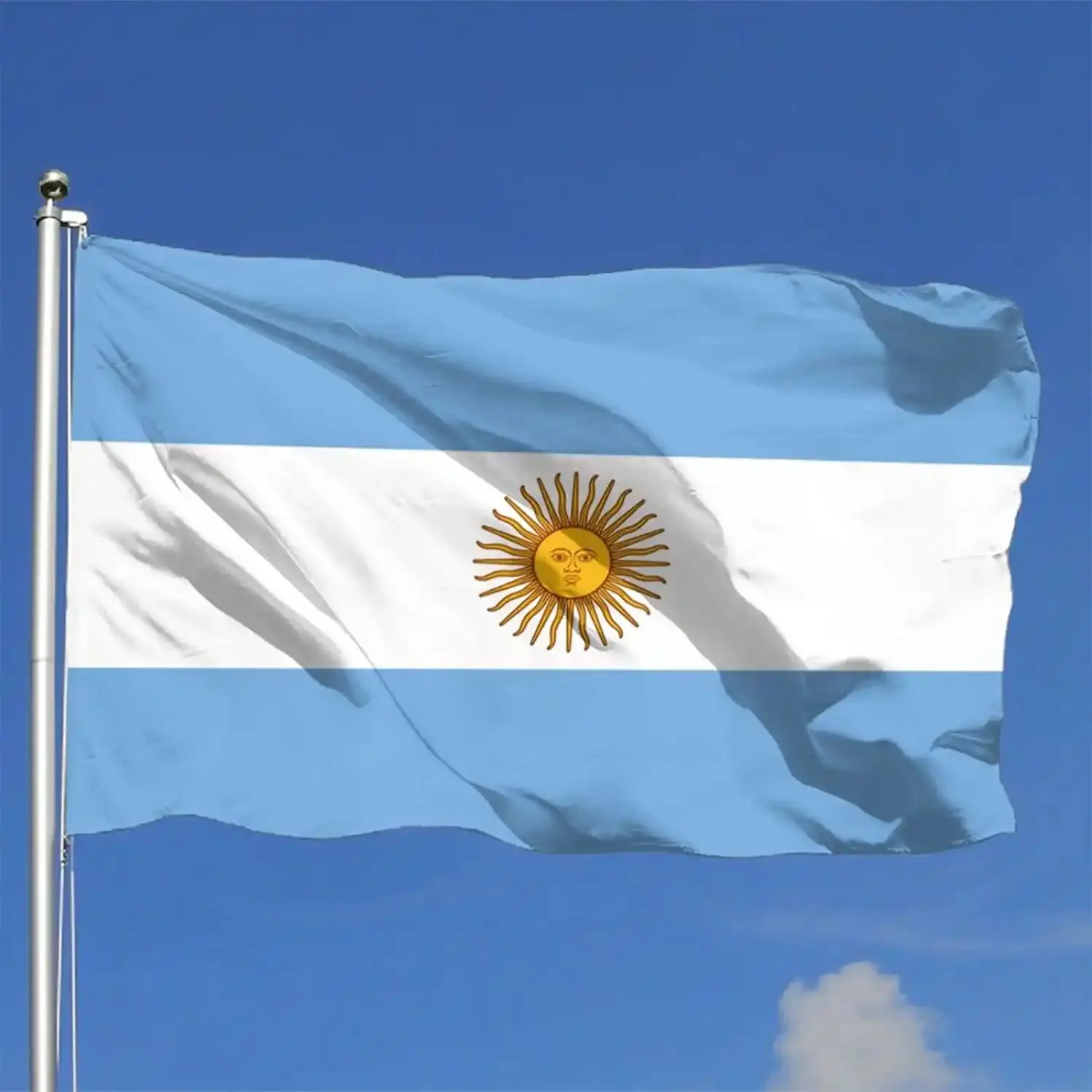 Bandera nacional República Argentina 90x150cm al por mayor - imagen 4