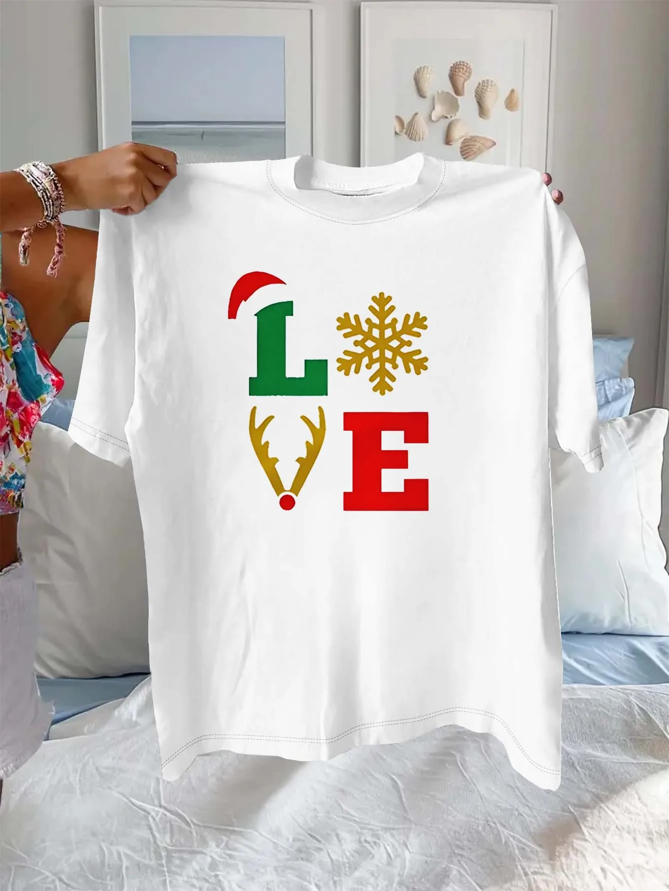 Design d'amour de noël élégant, grande taille, avec Motifs de flocons de neige et de renne, vêtement élégant à la mode