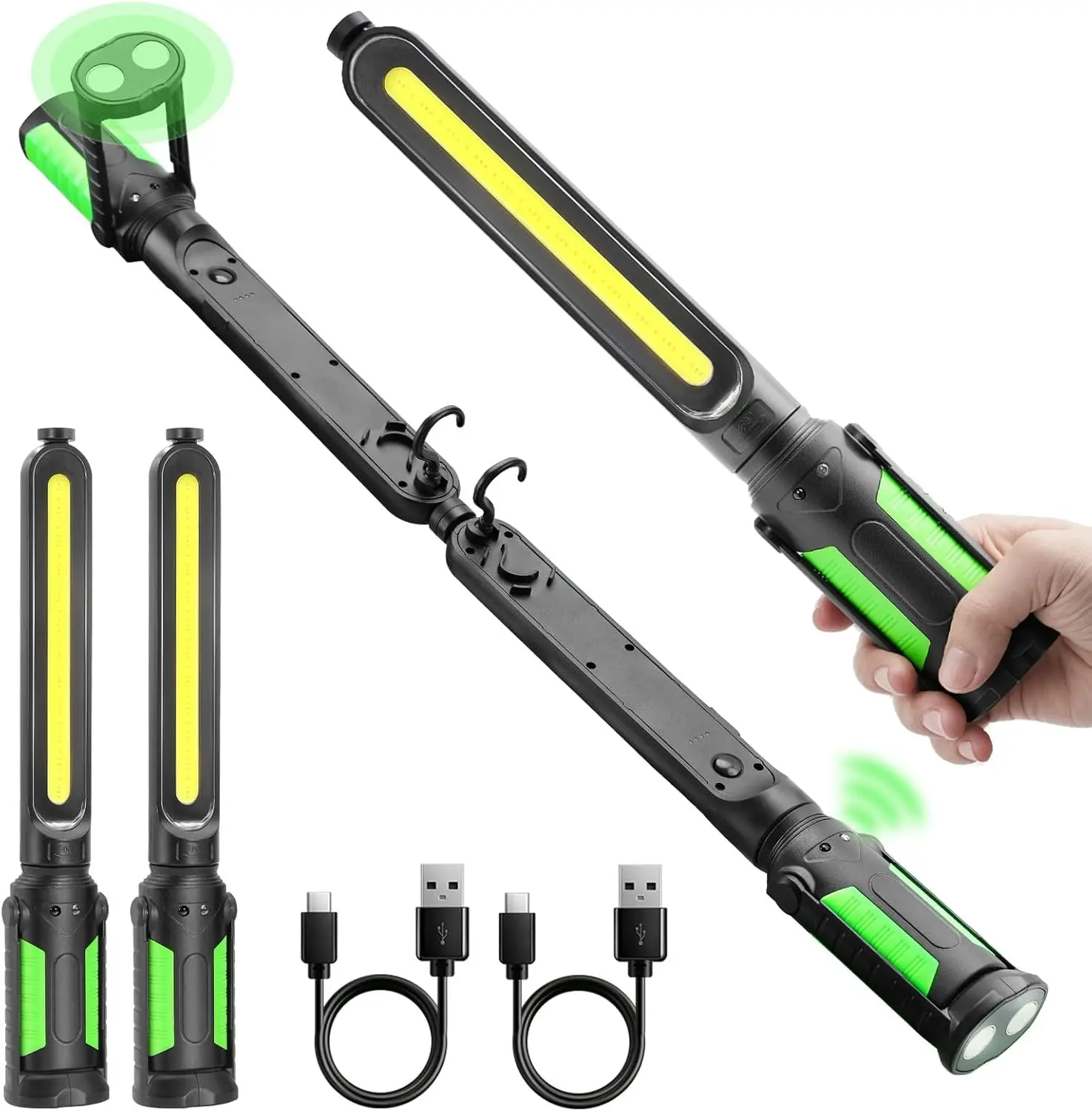 

Перезаряжаемый магнитный рабочий фонарь с датчиком движения, 2400 лм, для освещения подкапотного пространства при ремонте автомобилей и использовании в гараже