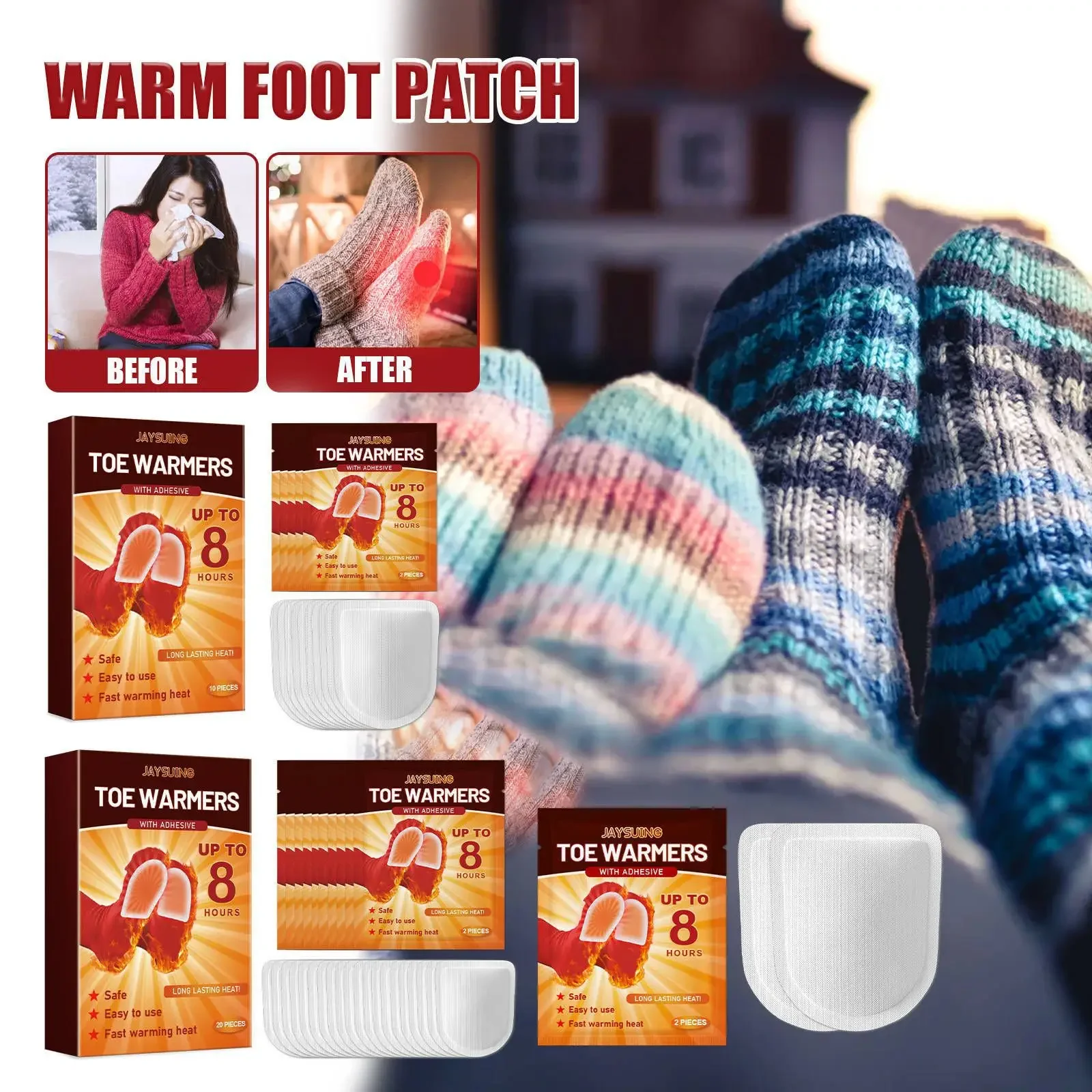 2/10/20pcs Feet Patch For Cold Days Camping Jogging Heat Warmer Fast-Heating Comfortable Foot Care