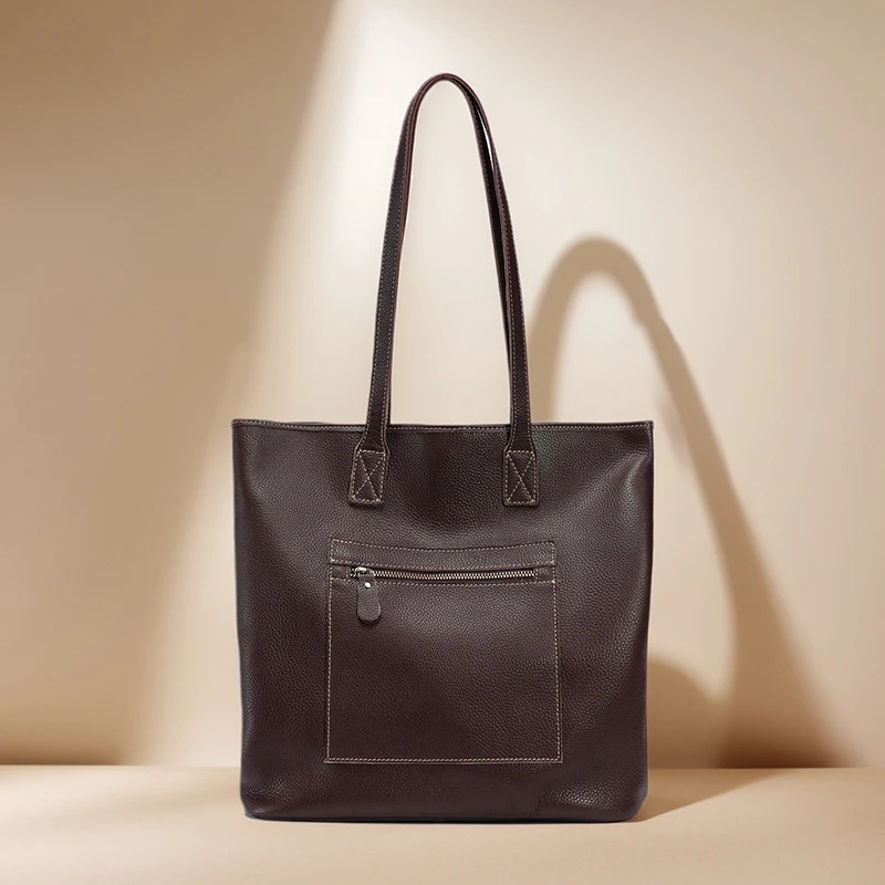 

New Arrival Genuine Cowhide Leather Women Shoulder Bag Large Capacity Retro Versatile Tote Bag For Ladies Luxury Brand Designer