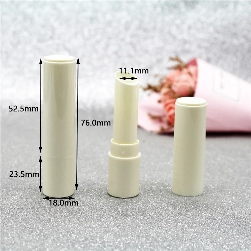 Simple Lipstick Tube Beige Beige Wax Tube DIY Lipstick ABS Oblique Mouth Lipstick Tube For Makeup Artists Cosmetics Enthusiasts