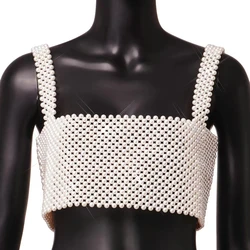 Fashion Pearl Corset Jewelry Hand Woven Dress Blouse Accessories Imitation Pearl Bra Jewelry Body Chain for Women Free Shipping