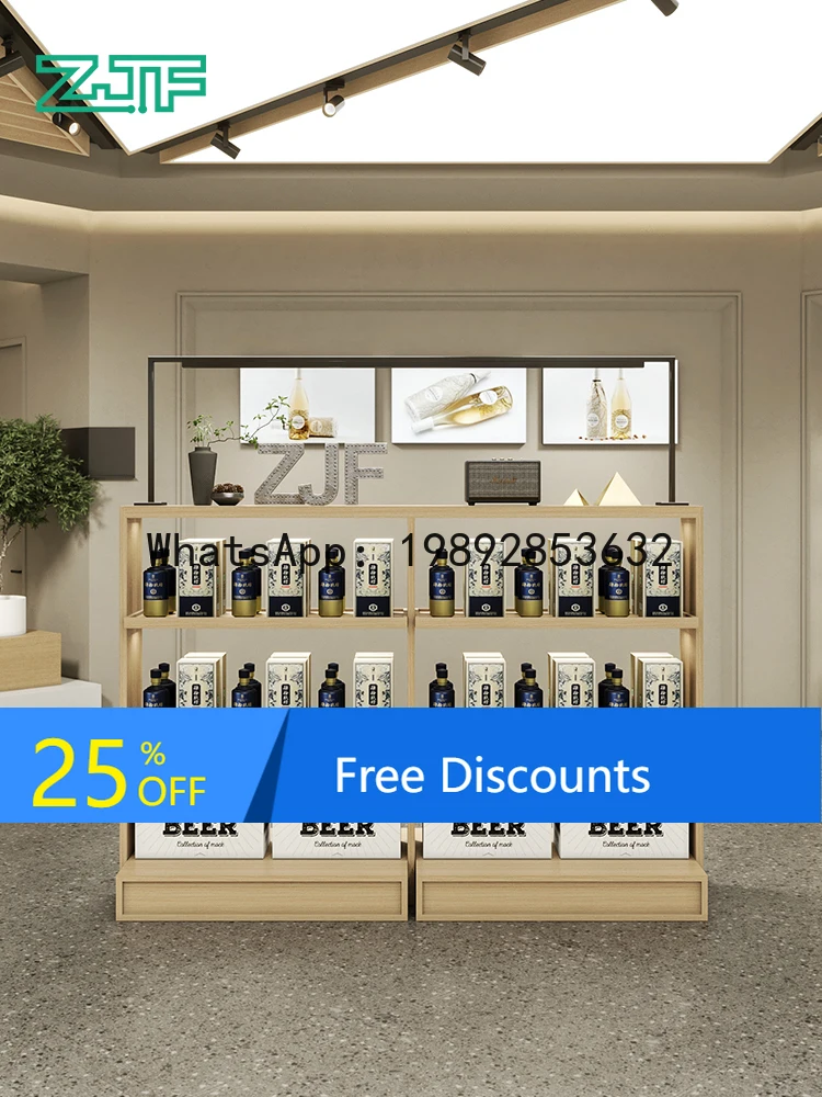 

YFY Red Wine Island Wine Commercial Side Island Store Display Mall Liquor Display