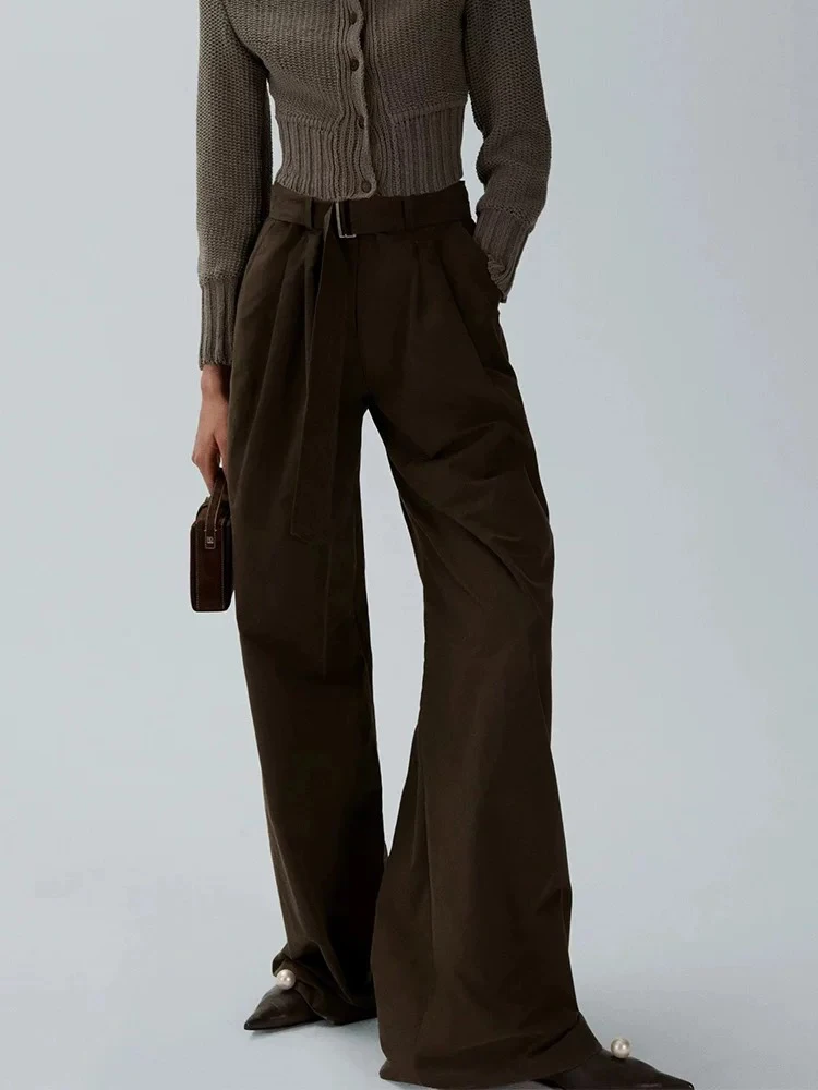 Spodnie damskie Dwuczęściowe zestawy Seksowny brązowy drapowany gorset bez ramiączek Top + spodnie Garnitury Spodnie Party Wieczór Celebrity Set