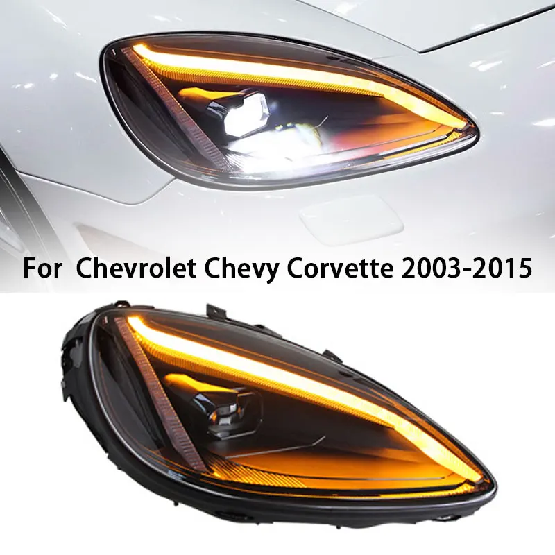 Head Lamp for Chevrolet Corvette C6 LED Headlight 2005-2015 ZR1 Headlights DRL Turn Signal High Beam Angel Eye Projector