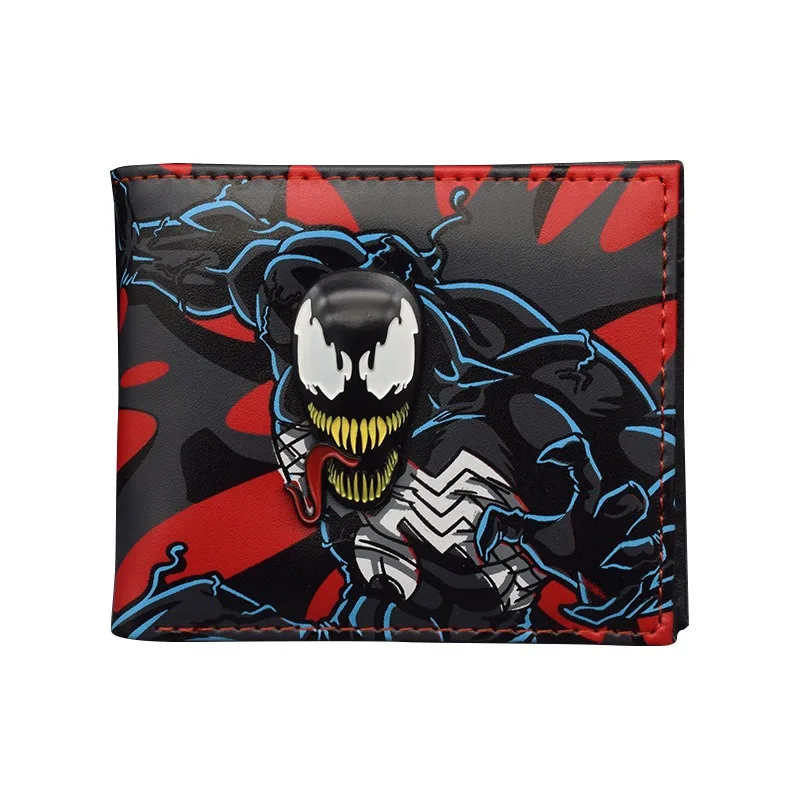 

Marvel Film Peripheral Products Metal 3D Design Comics Marvel Hero Venom Wallet with Coin Pocke with Multiple Compartments