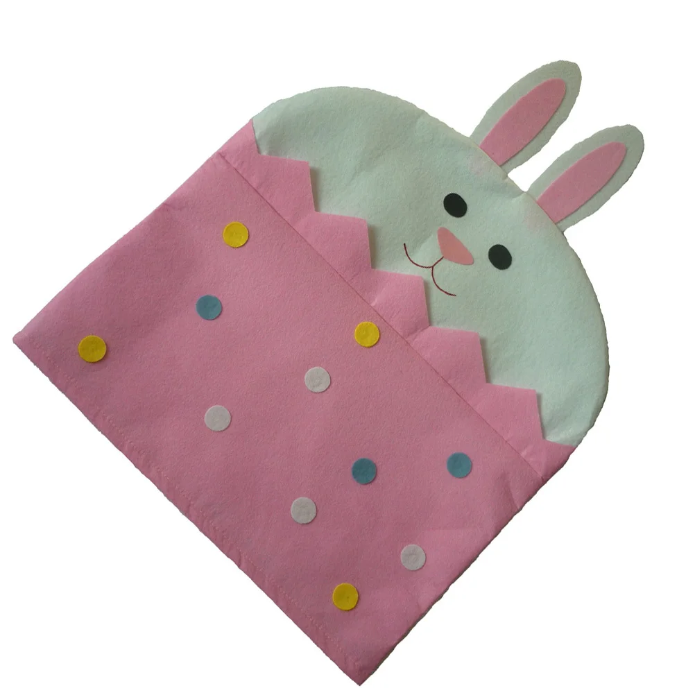 غطاء كرسي أرنب وردي على شكل عيد الفصح، حافظة واقية قابلة للإزالة لتزيين غرفة الطعام والمنزل والفندق والمهرجانات والأرنب #6