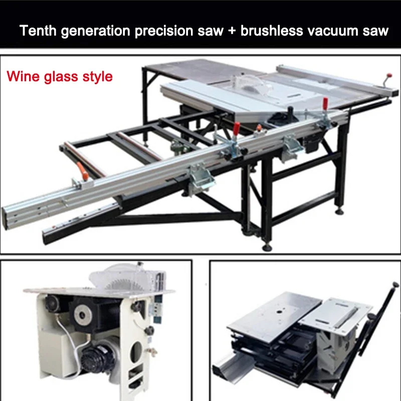 Multi-function Woodworking Push Table Saw Foldable Brushless Rocker Arm Precision Workbench Portable Folding Tables For Workshop