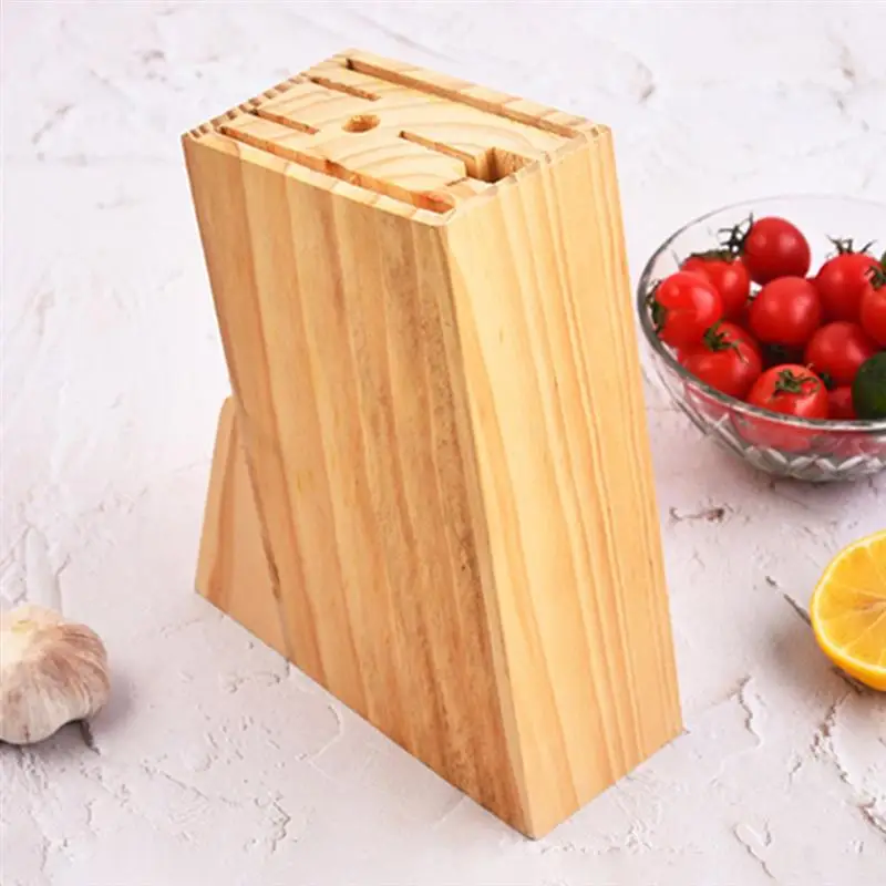 Cutlery Multi Socket Knife Holder, Wooden Knife Stand Household Knife Supplies Storage Rack Cutlery Knife