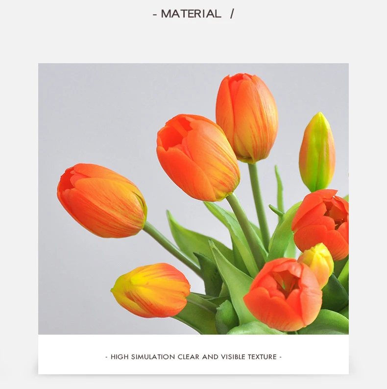 5 Stück/Blumenstrauß Mini neue Silikon-Tulpe 25 cm künstliche Blume Real Touch gefälschter Pflanzenstrauß für Hochzeitsdekoration Home Garen – Detail 5