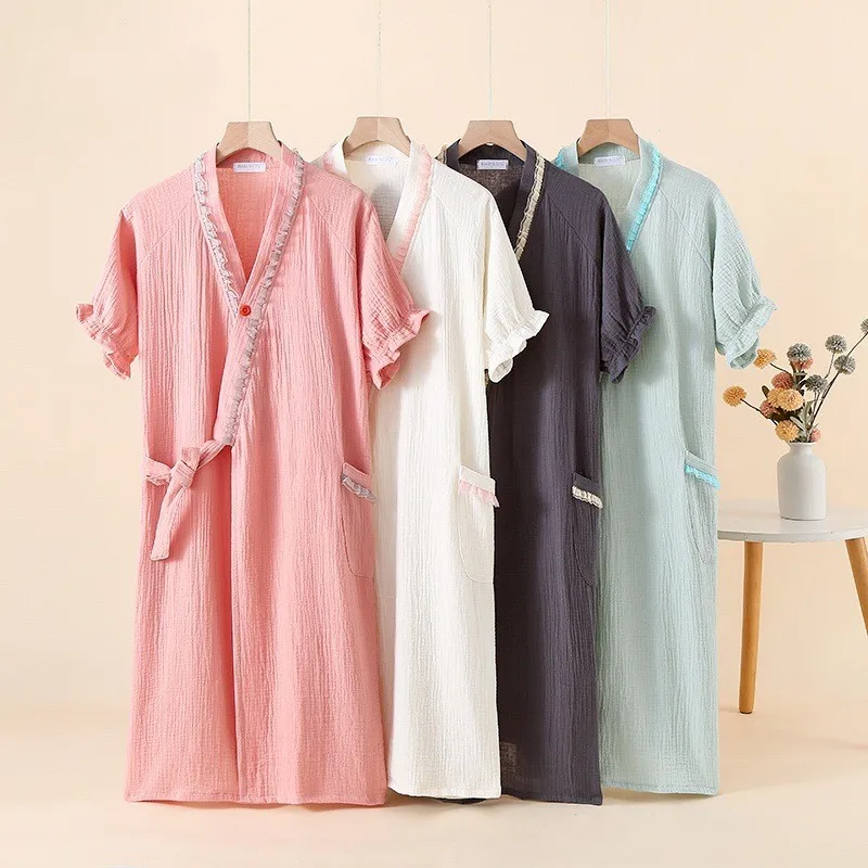 

Весенне-летнее женское новое китайское платье из 100% хлопчатобумажной пряжи, жаккардовое спальное платье, женское домашнее платье высокого качества