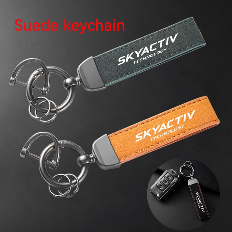 لمازدا Skyactiv 2 3 5 6 8 CX3 CX4 CX5 CX8 CX30 اكسسوارات عالية الجودة جلدية الجلد المدبوغ المفاتيح سيارة الرياضة حلقة رئيسية