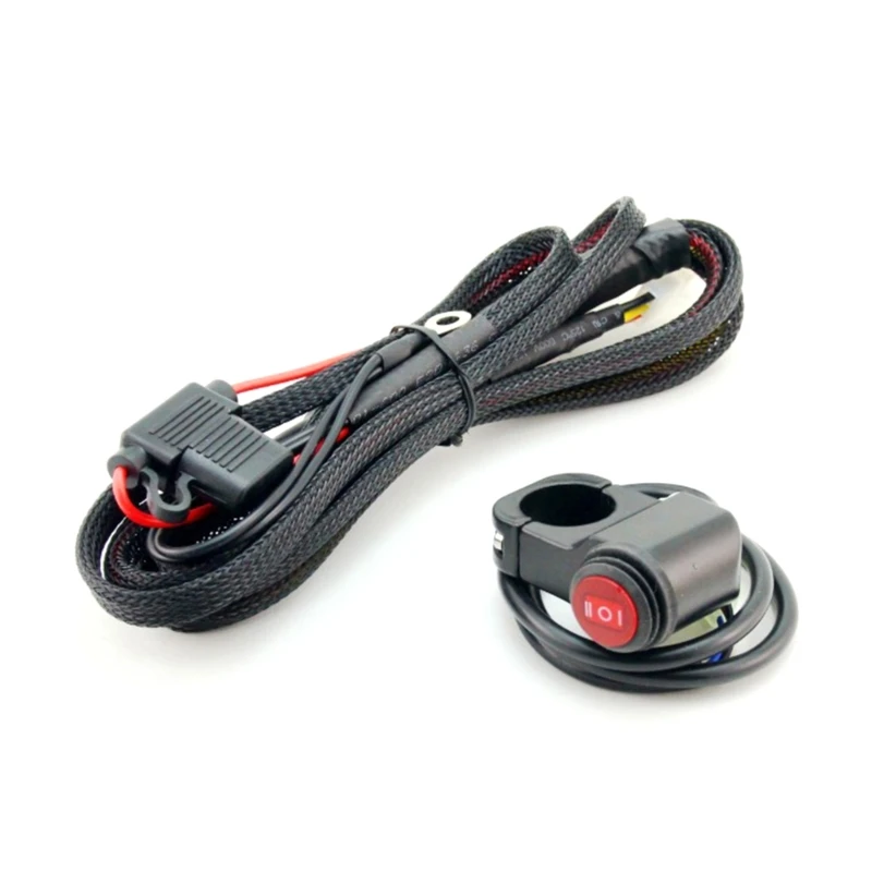 Universal LED Wiring Harness Switch Relay Kit Motorcycles Spot Lights Auxiliary Work Lamps Easy Installation 12V 4A 60W