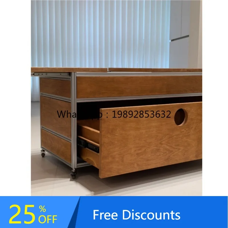 

DF Vintage Style Movable Ocean Board Trolley Storage Rack Small Apartment Sofa Side Table