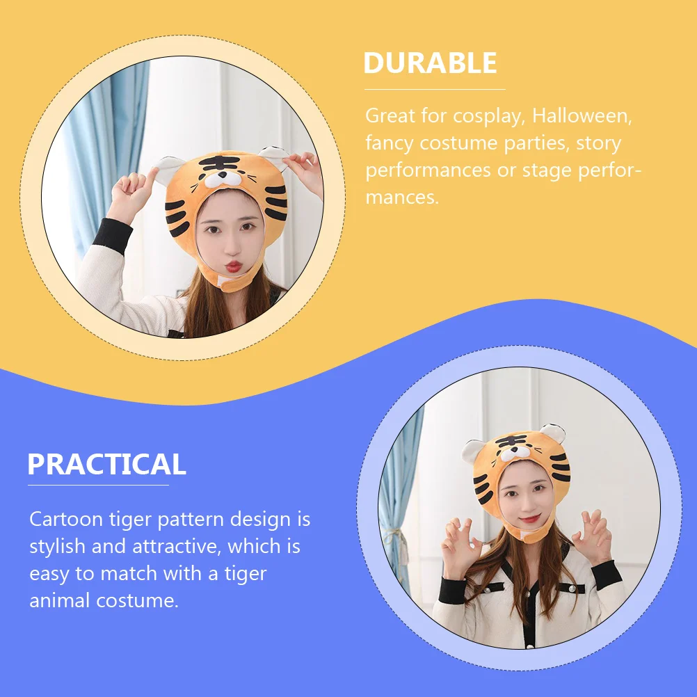 

Costumes Tiger Headgear Hat Animal Hats Adults Stuffed Stuffy Cartoon Cute Soft Shaped Animals