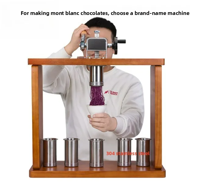Manual Matha Mont Blanc Ice Cream Noodle Maker Spaghetti Gelato Machine for Matcha Dessert