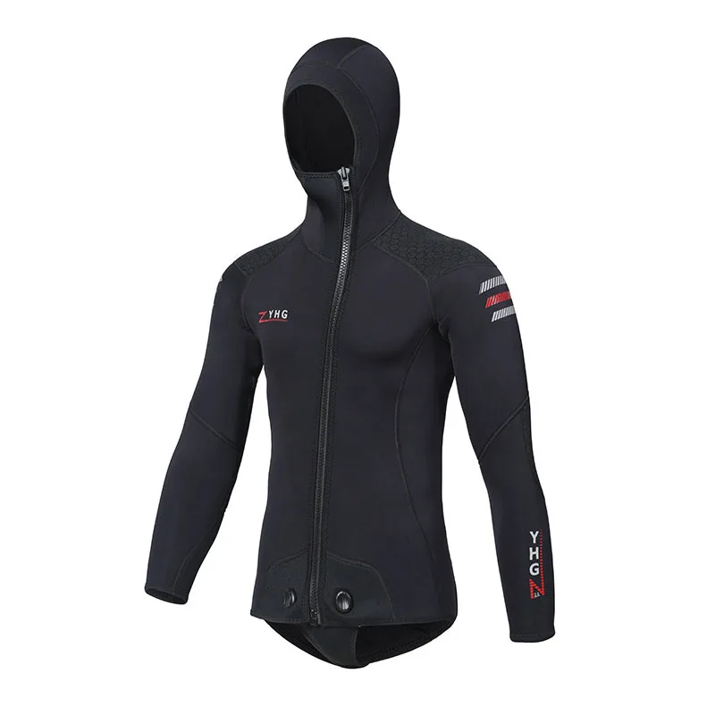 

Wetsuit Hoodie Top Men 3mm Neoprene Wetsuits Jacket,Front Zipper Long Sleeves Diving Suit for Swimming,Snorkeling,Scuba Diving