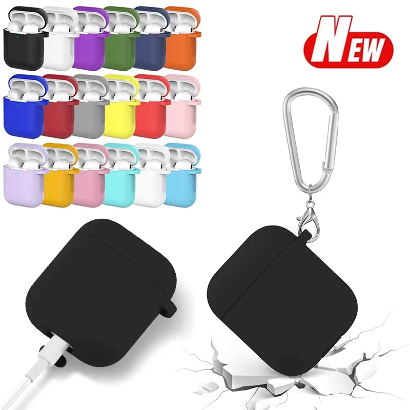 Case For Apple Airpods 2 Silicone Protective Bluetooth Earphone Cover Case For Apple AirPods 1st 2nd Gen Case Shockproof Sleeve