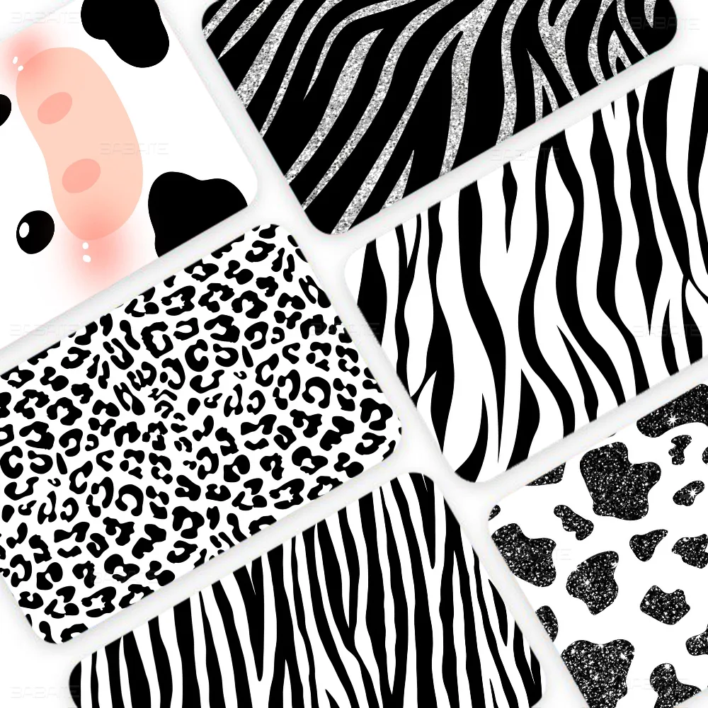 Black And White Dalmatian Cow Zebra Texture Anmie Sticker Film Skin Cover For Credit Card Debit Bank Card Front